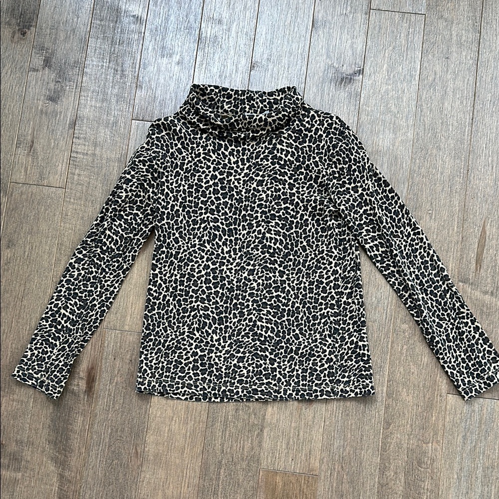 Crewcuts by J. Crew Leopard Print Tissue Turtleneck - size 6/7